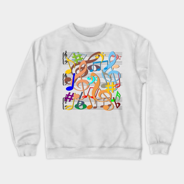 Musical Notes Crewneck Sweatshirt by Flabbart